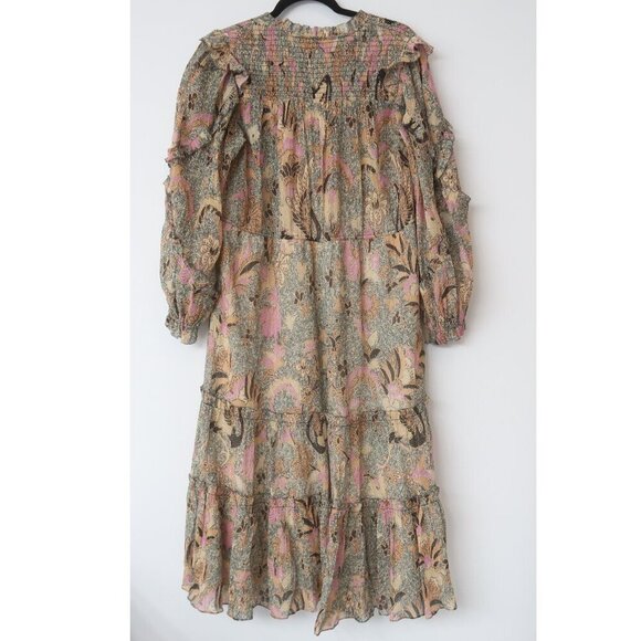 Ulla Johnson Paola Ruffled Printed Floral Midi Dress 2 - Picture 5 of 11